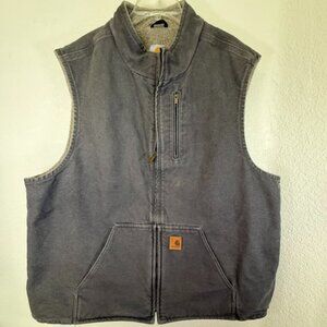 Carhartt Faded Black Vest,  RN14806 Vintage Fleece Lined Men's-2XLGT